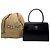 Céline Vintage Celine Structured Leather Top-Handle Bag Black Gold