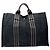 Hermès Tote Vintage Hermes in tela di cotone Nero Argento