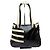 Vintage Etro Smooth Leather Tote Schwarz Creme