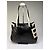 Vintage Etro Smooth Leather Tote Schwarz Creme - Ansicht 2