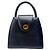 Vintage Givenchy strukturierte Lederhandtasche mit oberem Griff Navy Gold Marineblau