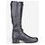 Prada 2000s Knee High Double-Buckle Riding Boots Black - view 4