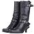 Miu Miu 2000s Kitten-Heel Biker Western Boots Schwarz