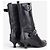 Miu Miu 2000s Kitten-Heel Biker Western Boots Schwarz - Ansicht 2