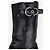 Miu Miu 2000s Kitten-Heel Biker Western Boots Schwarz - Ansicht 9