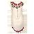 Manoush Vestido Chic Pocahontas de Gasa de Algodón con Plumas y Dijes Castaño Rosa Blanco Dorado - vista 16