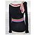 Cacharel Strickpullover mit bunten Bändern Schwarz Pink Rot Blau Grün Lila Gelb - Ansicht 2
