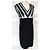Agnès b. Trendy Graphique ärmelloses Strickkleid Schwarz Weiß - Ansicht 9