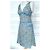 Cacharel Vestido Mini de Algodão Estampado Liberty Branco Azul - vista 19