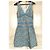 Cacharel Vestido Mini de Algodão Estampado Liberty Branco Azul - vista 3