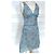 Cacharel Vestido Mini de Algodão Estampado Liberty Branco Azul - vista 8