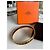 Bracciale rigido Hermès in metallo dorato e smalto nero Gold hardware - vista 3
