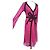 Cacharel Robe de Soirée Couture Double Voile de Soie Rose Framboise