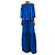 Joseph Siam blue texturiertes Off-Shoulder-Top und Maxirock-Set - size UK 8 Blau - Ansicht 3