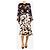 Msgm Mehrfarbig bedrucktes Crepe-Midikleid - size UK 16 Mehrfarben - Ansicht 3