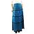 Gucci Falda maxi de lino a rayas negras y azules - size UK 10