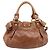 Miu Miu Ribbon Hand Bag Leather 2way Brown Gold - vista 2