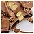 Miu Miu Ribbon Hand Bag Leather 2way Brown Gold - vista 6