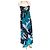 Antik Batik Vestido Largo Folk de Algodón Castaño Blanco Turquesa Azul oscuro