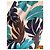 Antik Batik Vestido Largo Folk de Algodón Castaño Blanco Turquesa Azul oscuro - vista 12