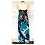 Antik Batik Vestido Largo Folk de Algodón Castaño Blanco Turquesa Azul oscuro - vista 15