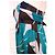 Antik Batik Vestido Largo Folk de Algodón Castaño Blanco Turquesa Azul oscuro - vista 18