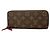 Louis Vuitton Monogram Portefeuille Clemence Long Wallet Castaño Fucsia