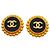 Orecchini a clip Chanel in nero e oro D'oro