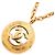 Chanel Coco Mark Circle vergoldete Halskette Golden