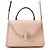 Bolsa de mão Valextra Micro Iside em couro com ponto blanket Rosa