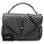 Autre Marque Borsa Satchel College Saint Laurent in pelle di pecora chevron grigia Large con monogramma Marrone Grigio antracite - vista 7
