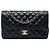 Chanel Black Medium Classic Lambskin Double Flap Preto