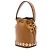 Borsa bucket Fendi Brown Mini Leather Studded Floral Mon Tresor - vista 2