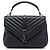 Autre Marque Saint Laurent College Satchel aus Lammleder mit Chevron-Monogramm in Schwarz, Medium