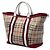 Borsa Tote Burberry Beige Medium Haymarket Check Coated Canvas Jameson - vista 2