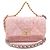 Borsa a tracolla Chanel 19 in tweed Rosa
