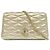 Cartera de cadena acolchada Jimmy Choo JC Bar Beige Dorado