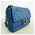 Borsa a tracolla in pelle Chanel 2.55 con doppia catena Blu - vista 2