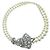 Collana Miu Miu a doppio giro di perle finte Argento Bianco