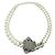 Collana Miu Miu a doppio giro di perle finte Argento Bianco - vista 3