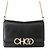 Borsa a tracolla in pelle nera con catena Jimmy Choo