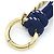 Portachiavi Miu Miu in pelle blu navy e oro D'oro - vista 4