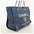 Chanel Deauville Stroh-Shopper mit Kette Marineblau - Ansicht 2