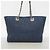 Chanel Deauville Stroh-Shopper mit Kette Marineblau - Ansicht 3