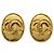 Boucles d'oreilles Chanel Coco Mark Oval Doré