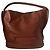 Longchamp 3D Bolso Saco de Cuero Marrón Castaño