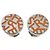 Hermès Pendientes de botón Hermes chapados en oro Plata Naranja