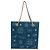 Bolsa de ombro Chanel em lona azul e couro