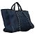 Chanel Deauville Tweed Chain Tote Bag Marineblau - Ansicht 2