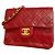 Bolsa de Ombro Chanel Mini Matelassé com Corrente Vermelho